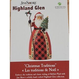 Jim Shore Heartwood Creek: Highland Glen Santa w/ Tree & Cane Figure 6012864 red